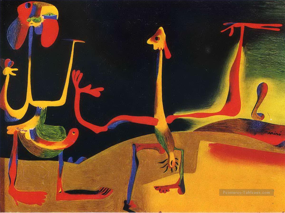 homme et Femme devant une pile de excrément Joan Miro Peintures à l'huile